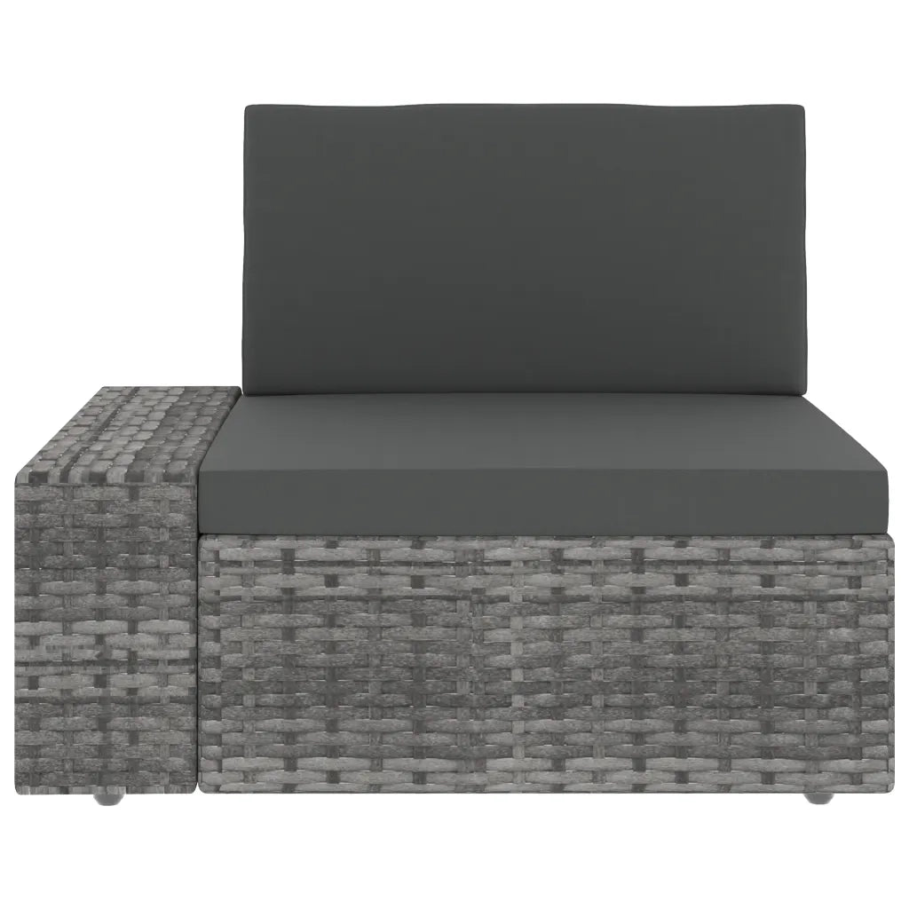 Set Divani da Giardino 3 pz in Polyrattan Grigio 49527