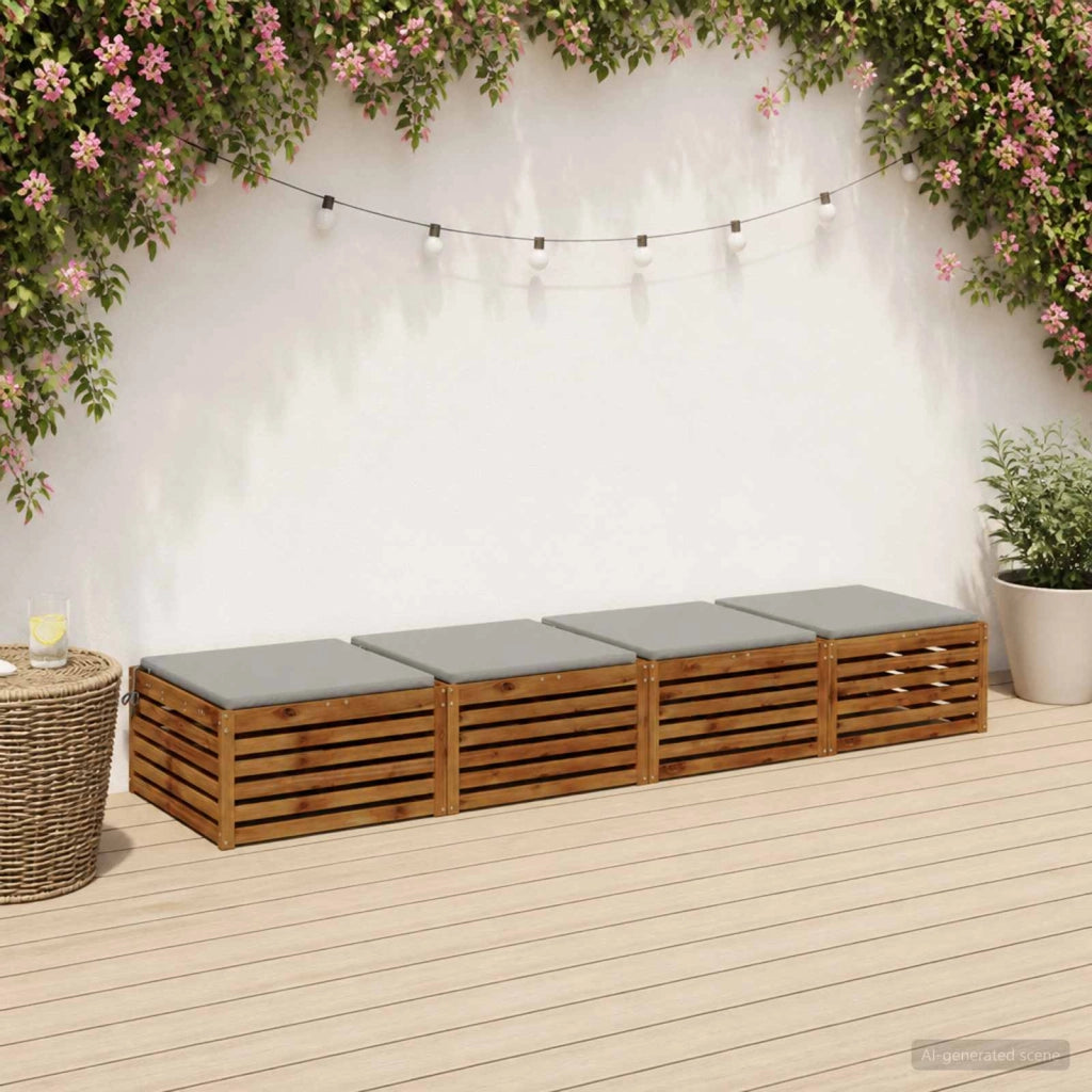 Cuscini per Sedia in 4 Pezzi SOEST 4 pz 100% Poliestere Grigio 944624