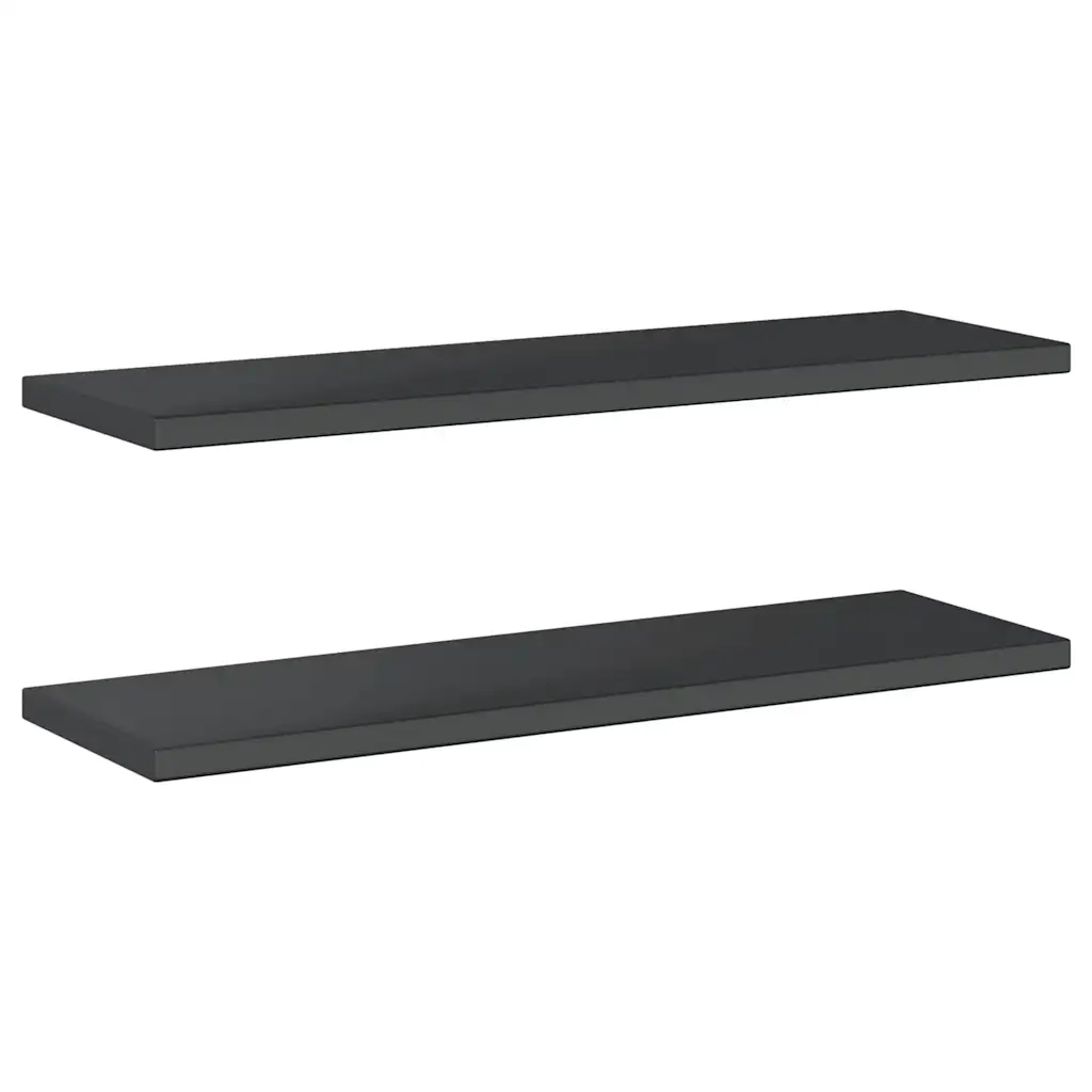 Mensole a Muro 2 pz-Set di 2 Scaffale a parete 100x30x3 cm Nero in Acciaio Inossidabile