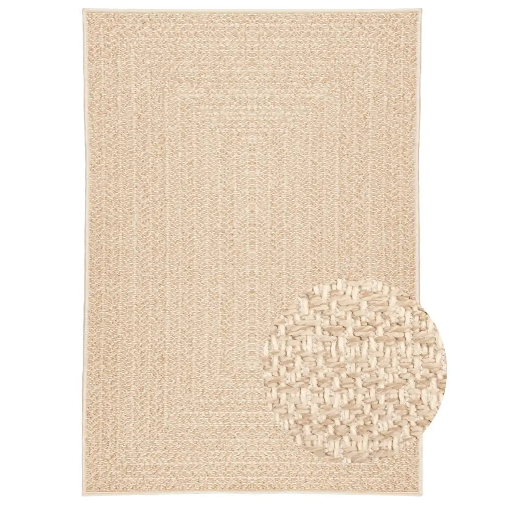 Tappeto ZIZUR Beige 140x200 cm Aspetto Iuta Interni ed Esterni 4010395