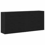 Credenza | Madia | Buffet da pranzo | Armadio da pranzo Rovere Nero 160 x 33 x 70 cm Legno multistrato