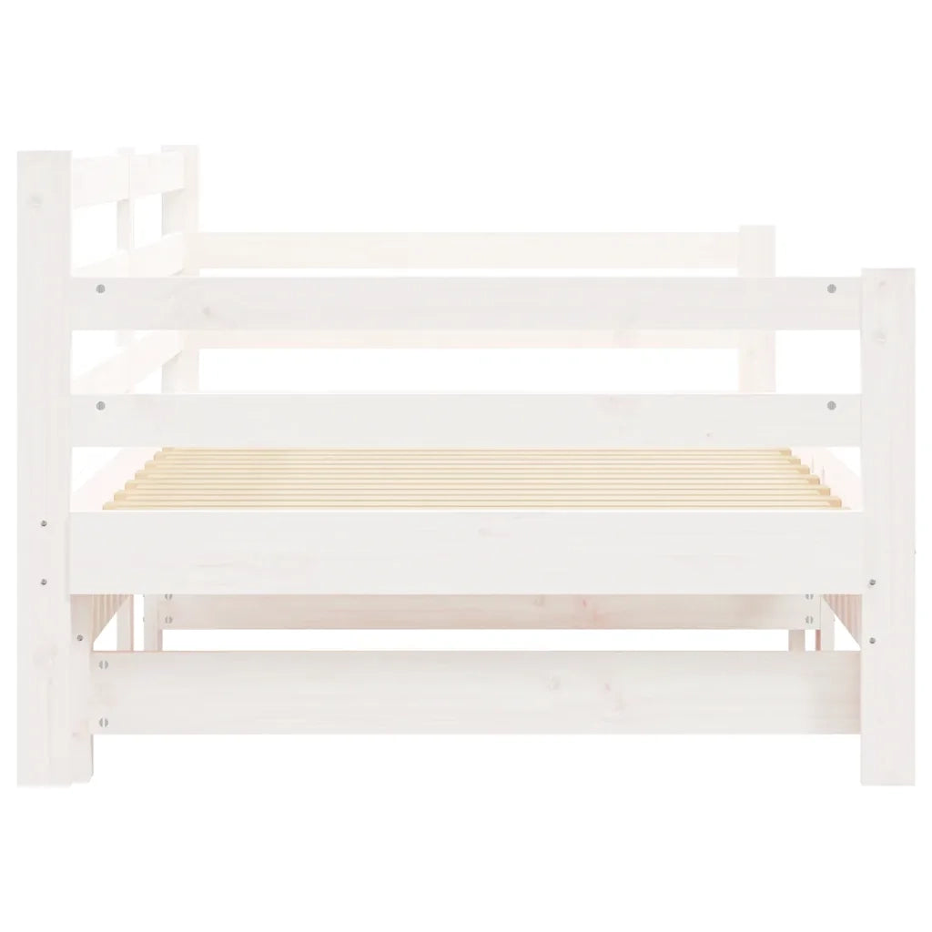 Divano Letto con Letto Estraibile Bianco 90x200cm Massello Pino