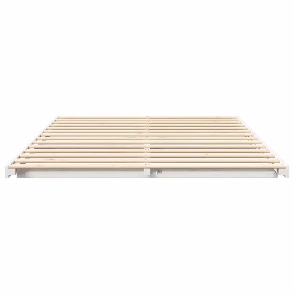 Struttura del letto Bianco 150 x 200 cm Pino massello 873068