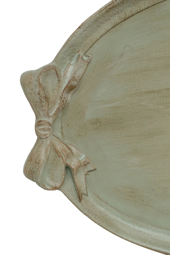 Biscottini Vassoio in legno finitura verde salvia Made in Italy