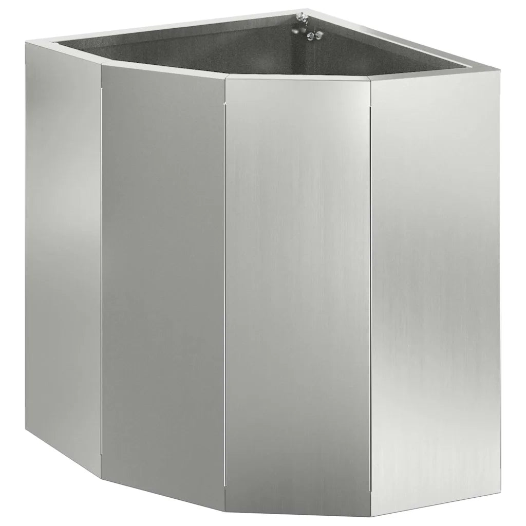Fioriere | Cassetta per fiori | Vaso d'angolo Argento 30 x 30 x 35 cm Acciaio zincato