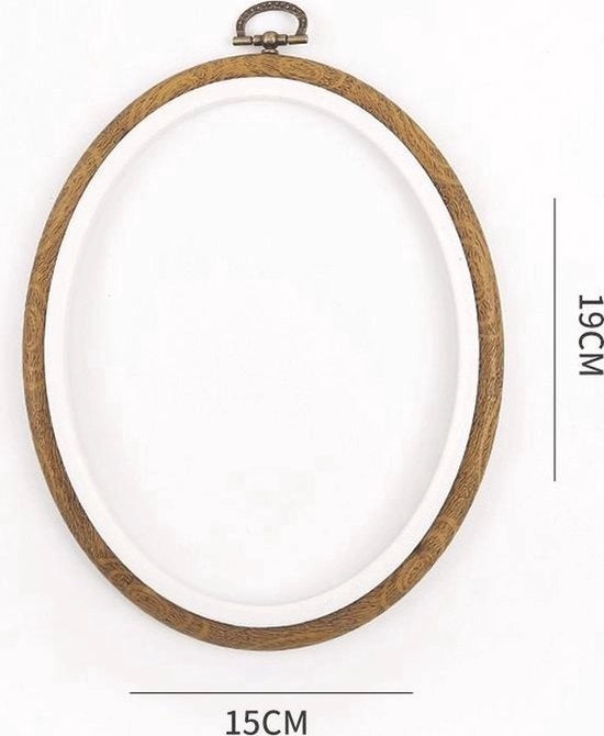 Borduurring con Houtlook - 15x19cm - Ovale Orecchietta da Parete