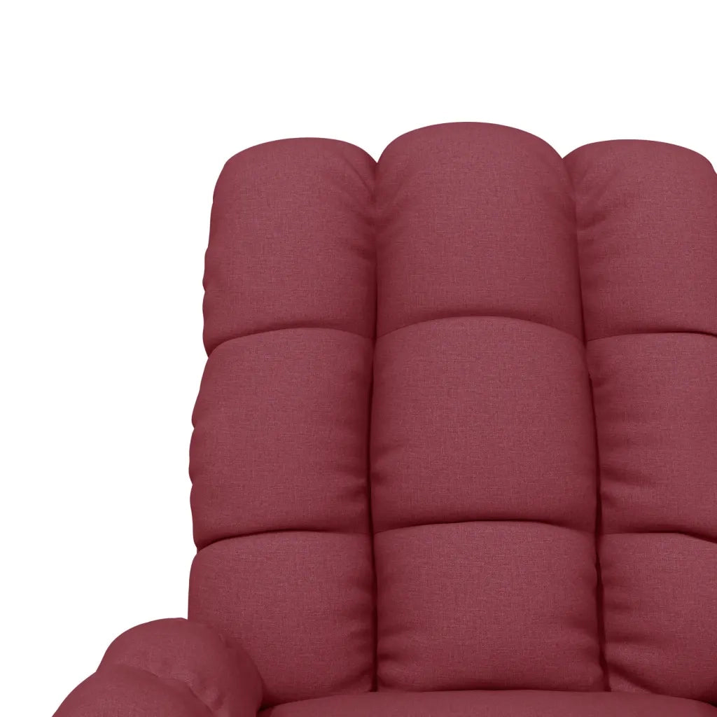Poltrona Massaggiante Elettrica Rosso Vino in Tessuto 3073761