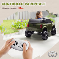 Macchina Elettrica per Bambini Toyota Land Cruiser 12V con Telecomando Età 3-6 Anni Verde