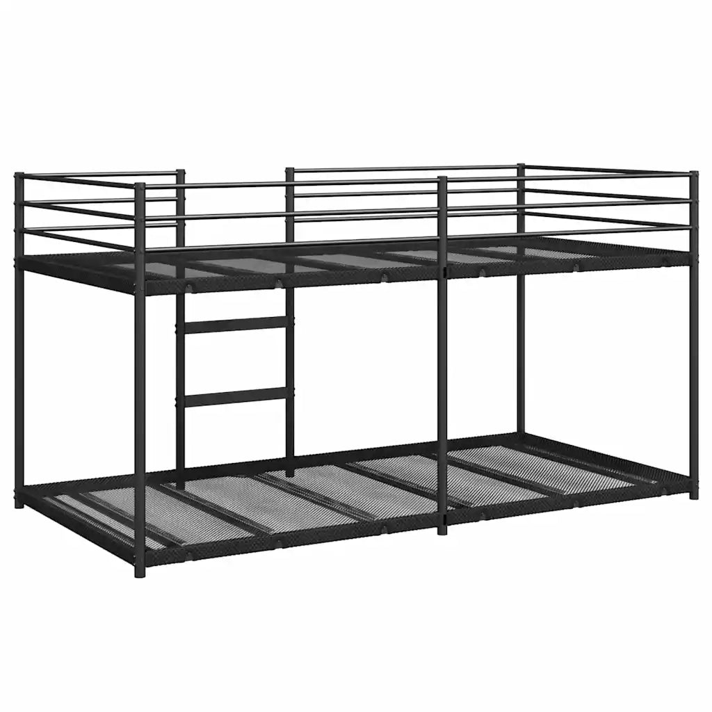 Letto a Castello senza Materasso Nero 90x200 cm in Acciaio 4019877