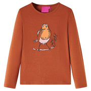 Maglietta da Bambina a Maniche Lunghe Cognac 128