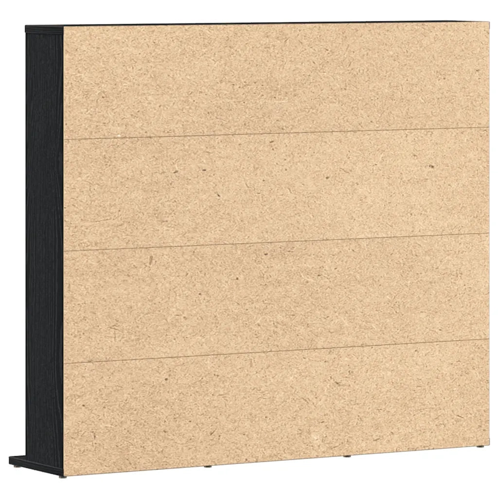 Mobile Porta CD Rovere Nero 100x23x89,5 cm Legno Multistrato 862481