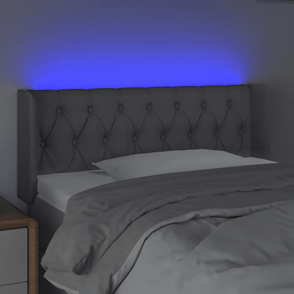 Testiera Grigio Chiaro a LED 103x16x78/88 cm in Tessuto 3123562