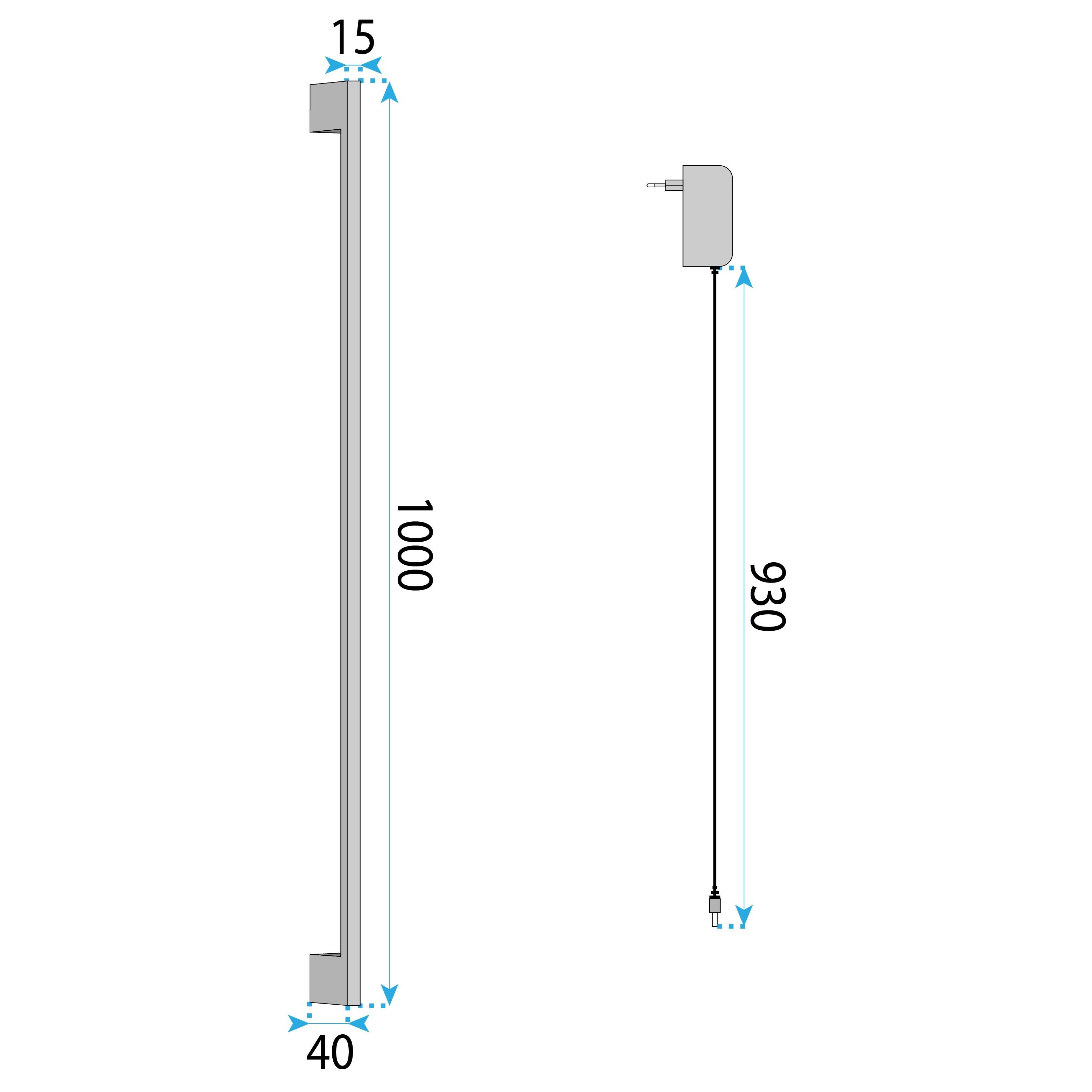 Applique Da Parete Led Lhj064-w 100cm Black
