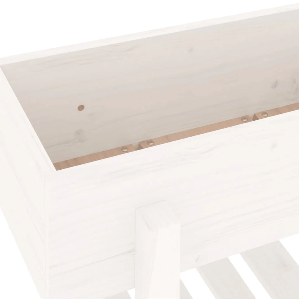 Fioriera rialzata per piante e fiori terrazza giardino 62 x 30 x 69 cm legno massello di pino bianco 02_0037747