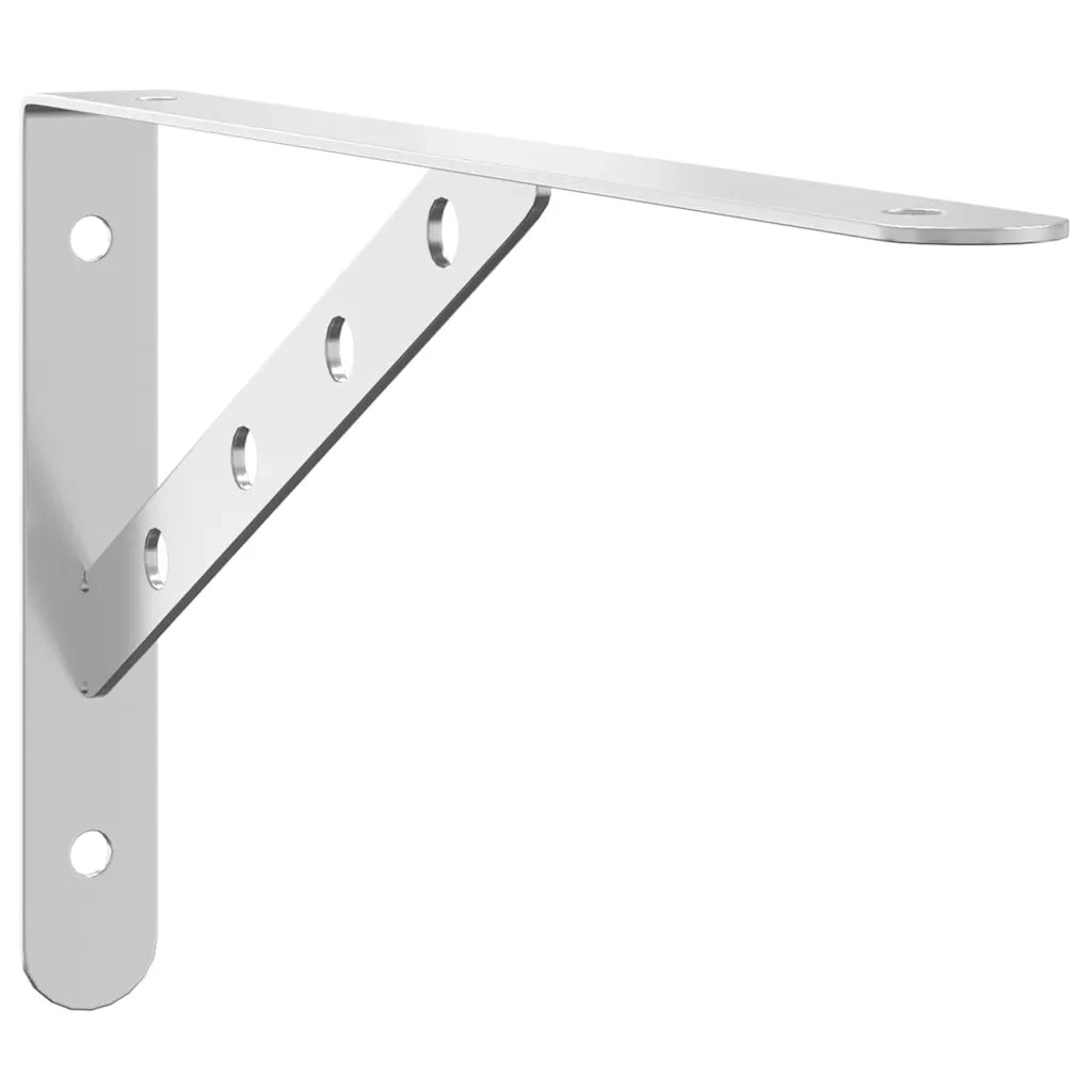 Staffe per Mensola 4 pz 30x2,5x15,5 cm in Acciaio Inox Argento 30299