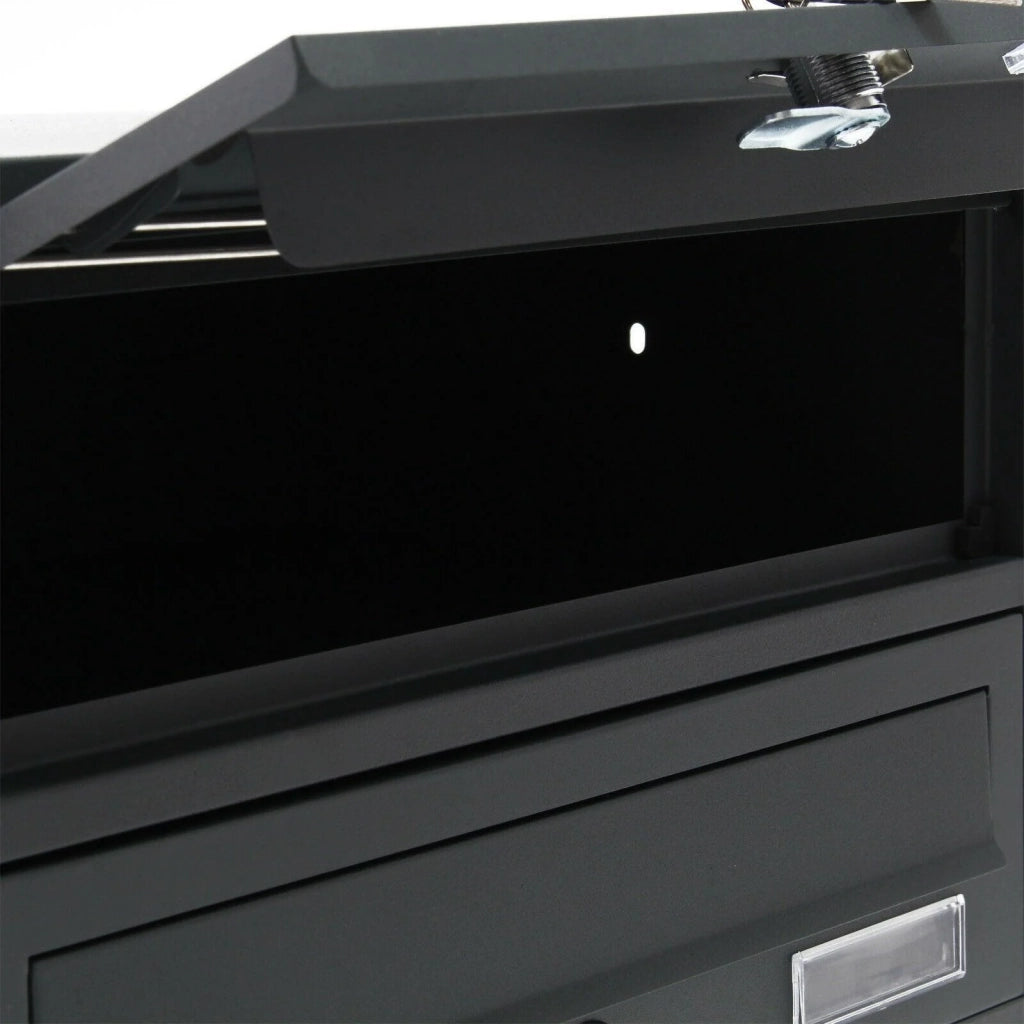 Blocco di 5 cassette postali 5 scomparti supporto per posta acciaio zincato antracite 16_0000038