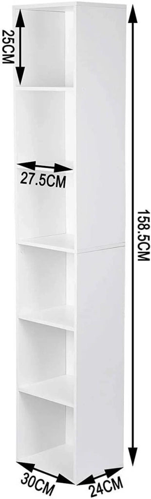 Libreria/scaffale portaoggetti in MDF per ufficio soggiorno studio con 6 scomparti 158,4 cm bianco 19_0000210