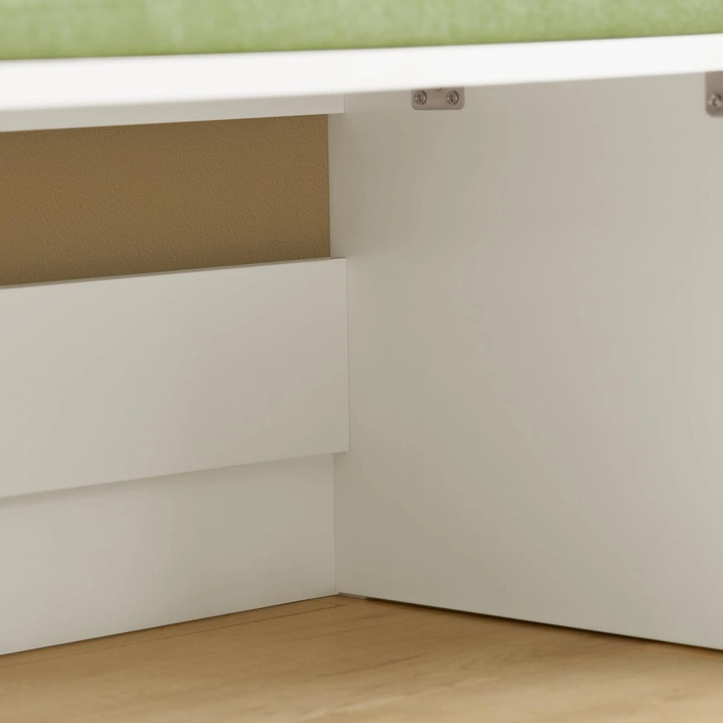 Cassapanca portagiochi per bambini Scatola portaoggetti Scarpiera con sedile Bianco 60x34x35cm KMB80-W