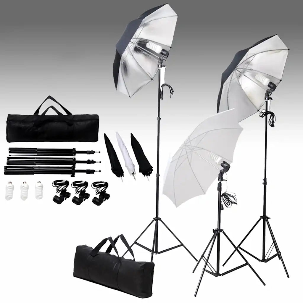Kit per Studio Fotografico con Set di Luci e Fondale 3055119