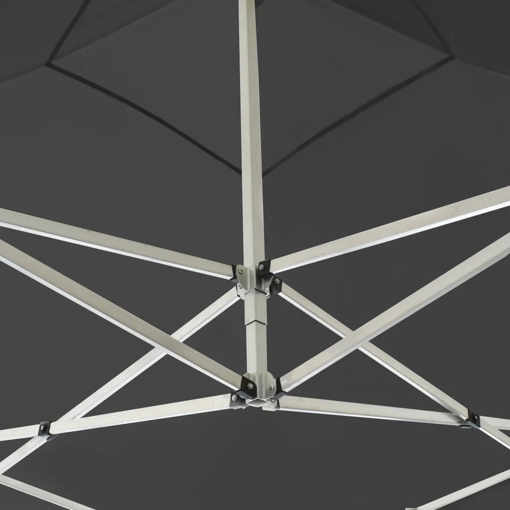 Gazebo Pieghevole con Pareti in Alluminio 3x3 m Antracite 45488