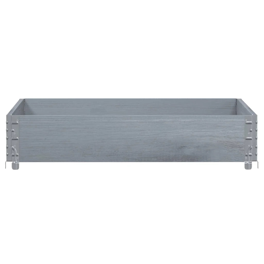 Vassoio per fioriera aiuola rialzata piante fiori terrazza giardino 100 x 100 cm legno massello di pino grigio 02_0037241