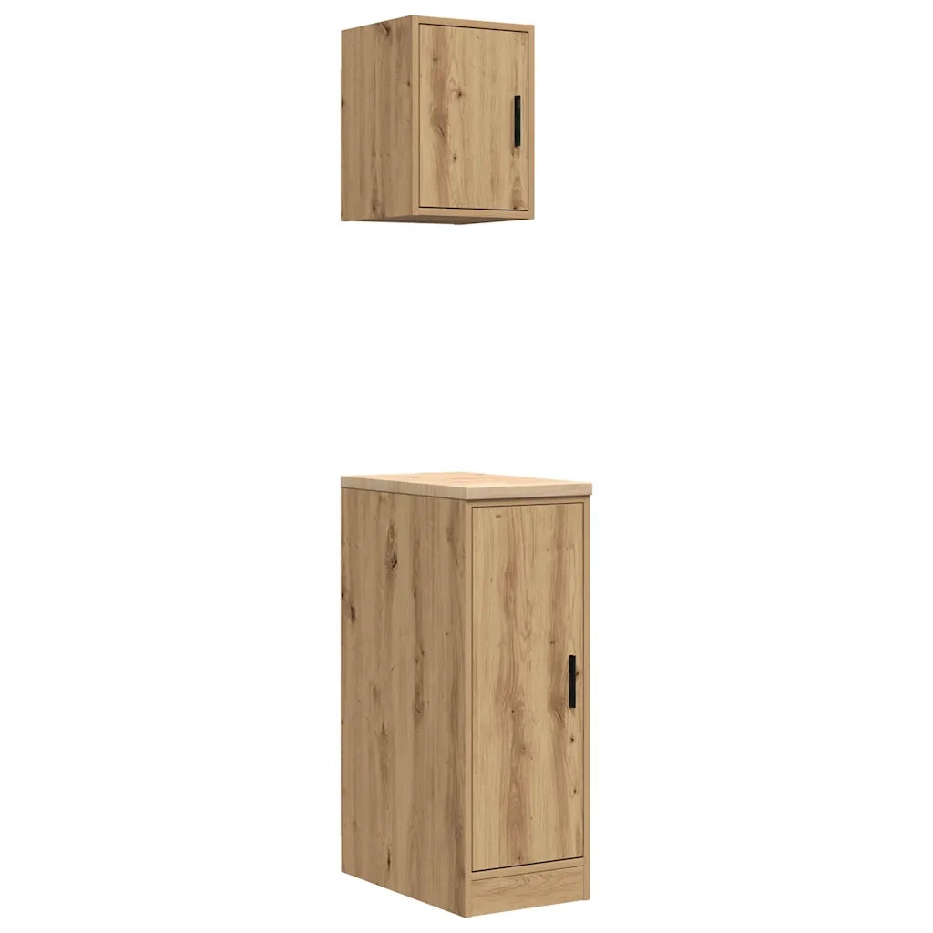 Armadi da Garage 2 pz Rovere Artigianale in Legno Multistrato 3328295