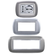 Trade Shop - Placca Oval 3 4 6 Moduli Colore Silver Compatibile Con Bticino Axolute -