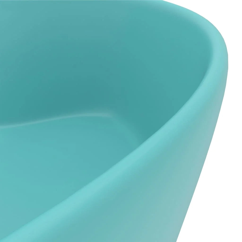 Lavabo Luxury con troppopieno 36 x 13 cm ceramica verde chiaro opaco 02_0002777