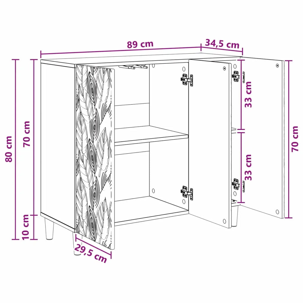 Credenza Rovere Artigianale 89 x 34,5 x 80 cm