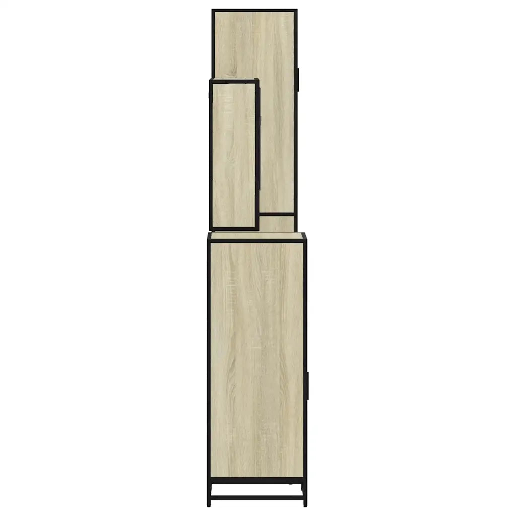 Set Mobili da Bagno 4 pz Rovere Sonoma in Legno Multistrato