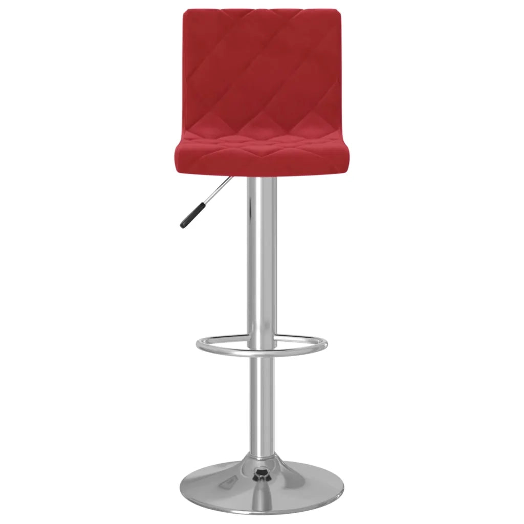 Sgabelli da Bar 2 pz Rosso Vino in Velluto 333693