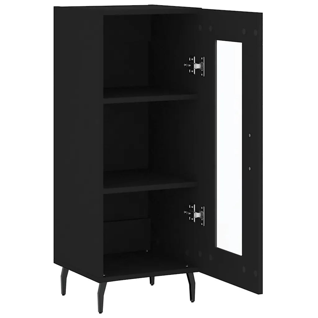 Credenza-Buffet-Armadio da cucina Nero 34,5x34x90 cm in Legno Multistrato 644463