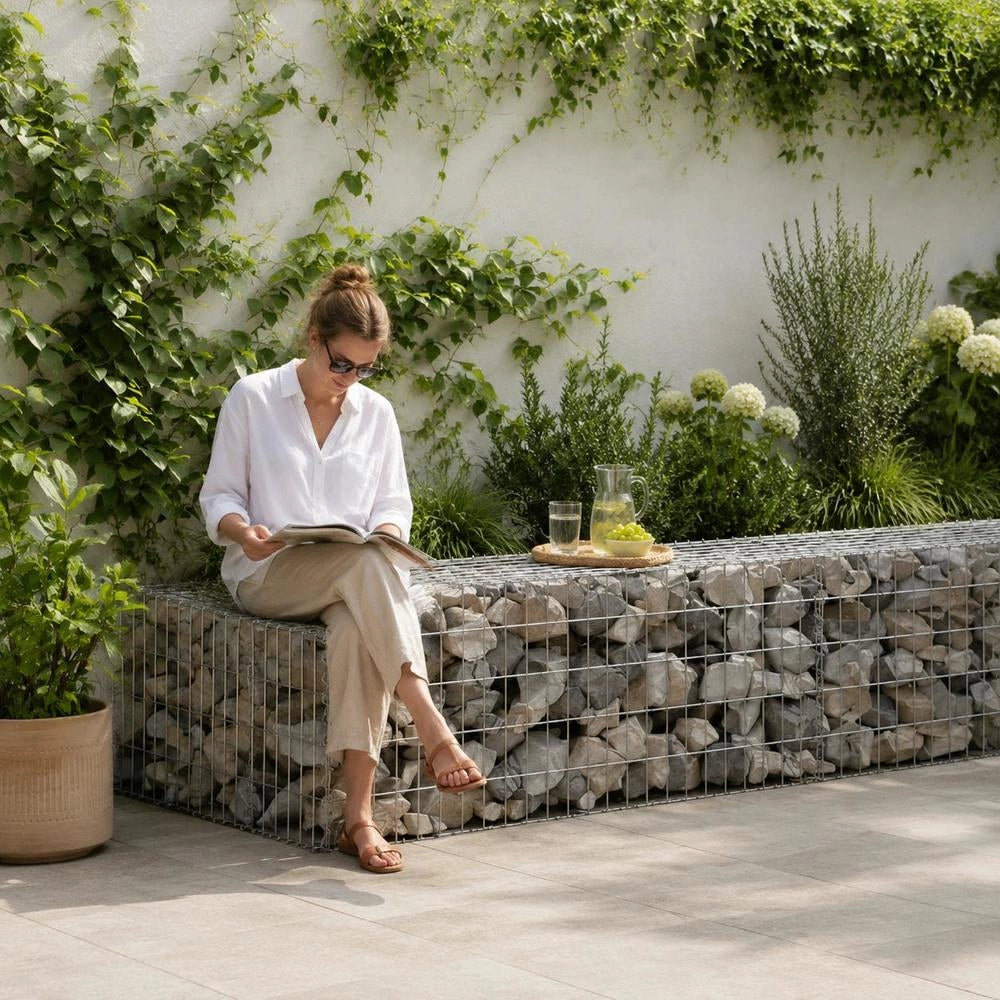 Gabion Wall With Cover 300x50x50 Cm Galvanized Steel
