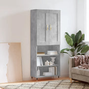 Credenza-Buffet-Armadio da cucina Grigio Cemento 69,5x34x180 cm in Legno Multistrato 998562