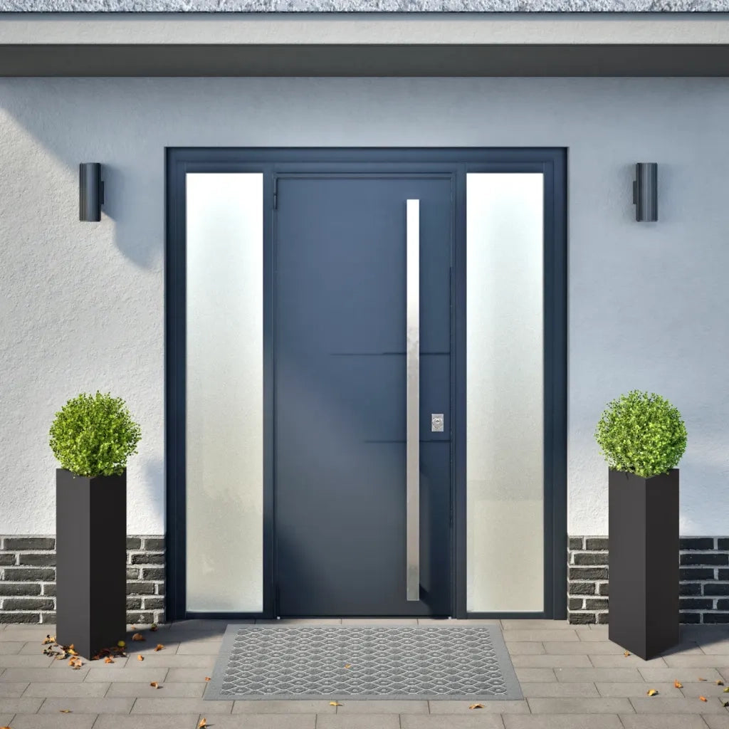 Fioriere da Giardino 2 pz Nere Triangolari 30x26x75 cm Acciaio 851144