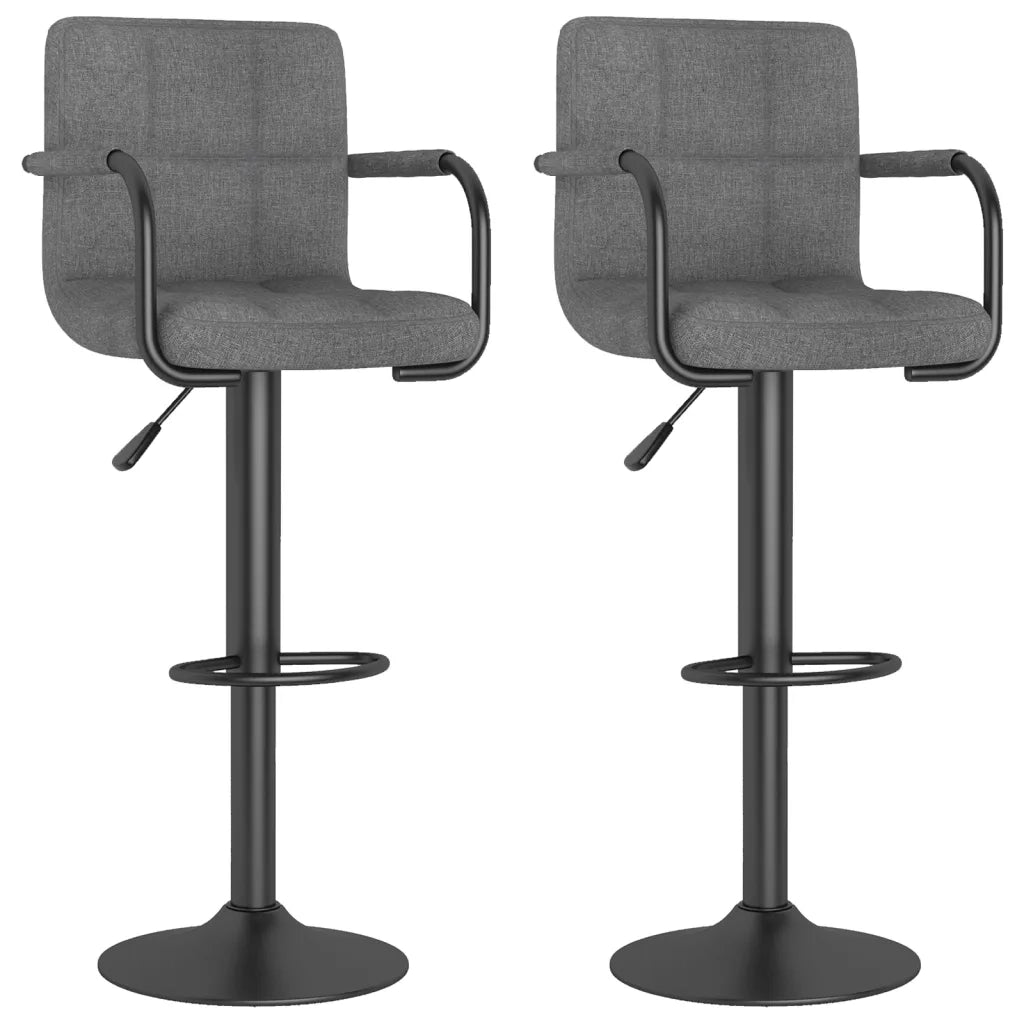 Sgabelli da Bar 2 pz Grigio Chiaro in Tessuto 334635