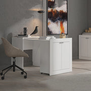 Keylon, Scrivania 2 Ripiani, 72x47x79h cm Bianco Opaco