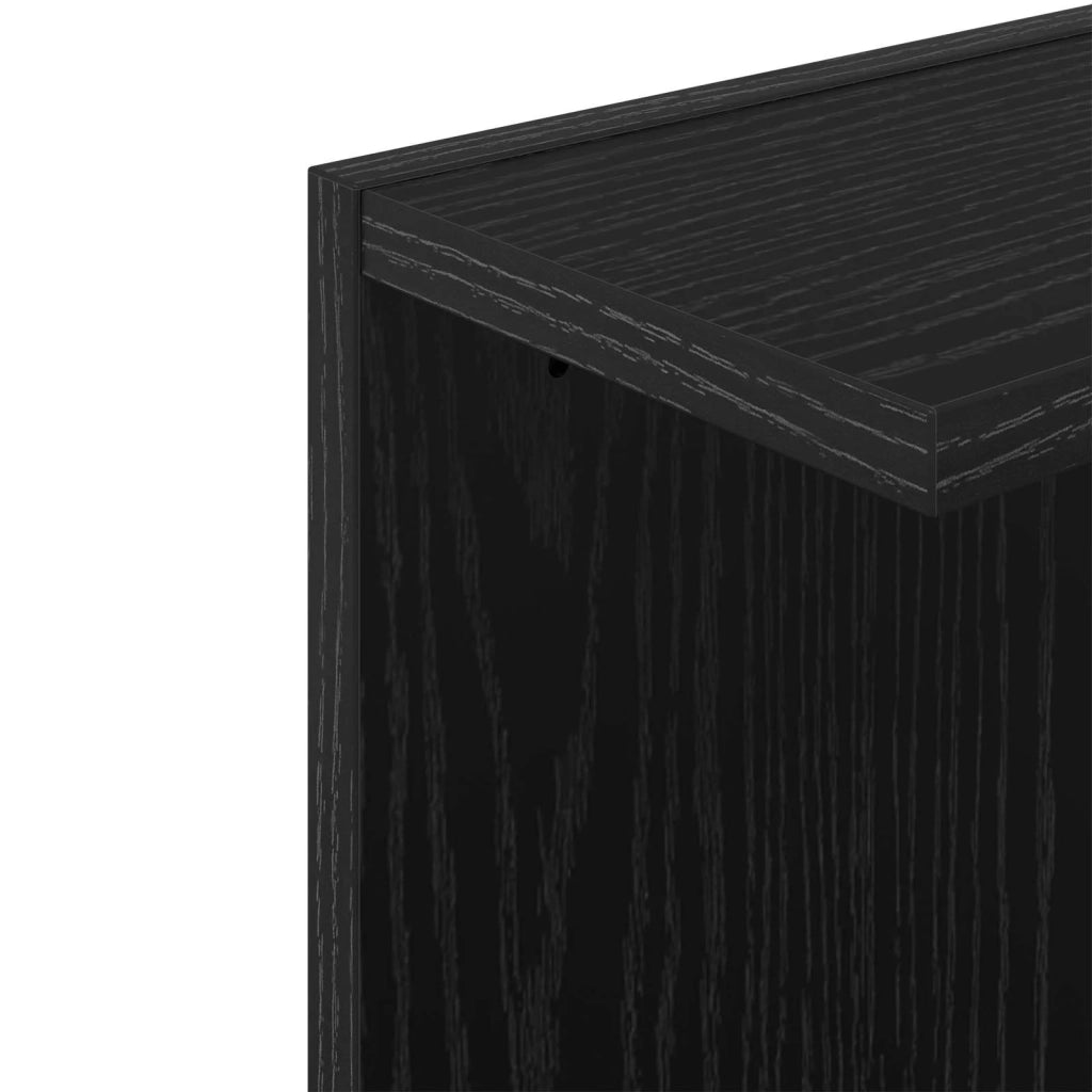 Scaffale da parete 2 pz Rovere Nero 22 x 15 x 100 cm 8012439
