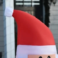 Babbo Natale Gonfiabile 150cm con Albero, Decorazione Natalizia per Esterno con Luci a LED, in Poliestere Impermeabile IP44