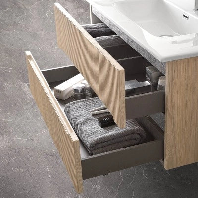 Lavabo da incasso 90x46 cm in ceramica bianco lucido