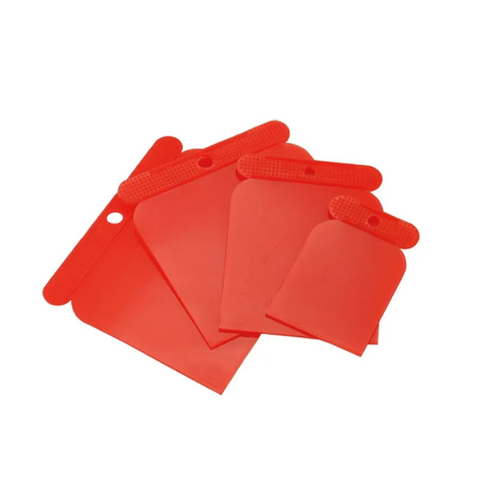 Spatole flessibili in plastica Pvc resistente 4 pezzi: mm 50-80-100-120