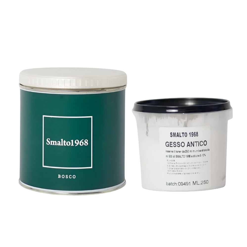 Smalto1968 base acqua gesso antico shabby chic finitura opaca multicolore l 0.5 *** colore- bosco, confezione 1