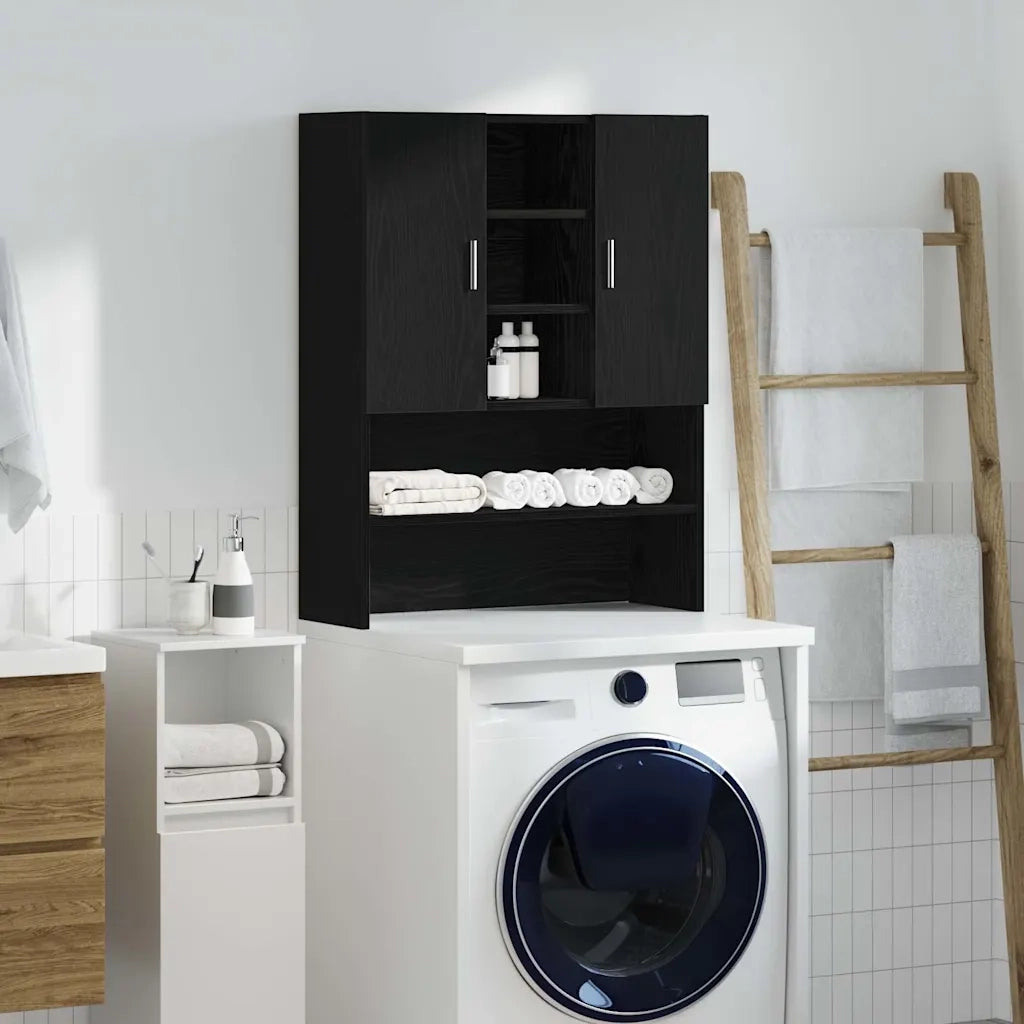 Mobile per Lavatrice Rovere Nero 70,5x25,5x90 cm CFW5243655
