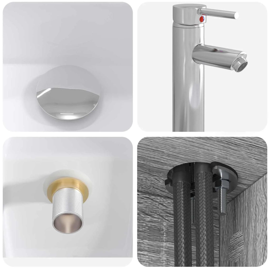 Set di mobili per il bagno 2 pz Sonoma grigio 3403981