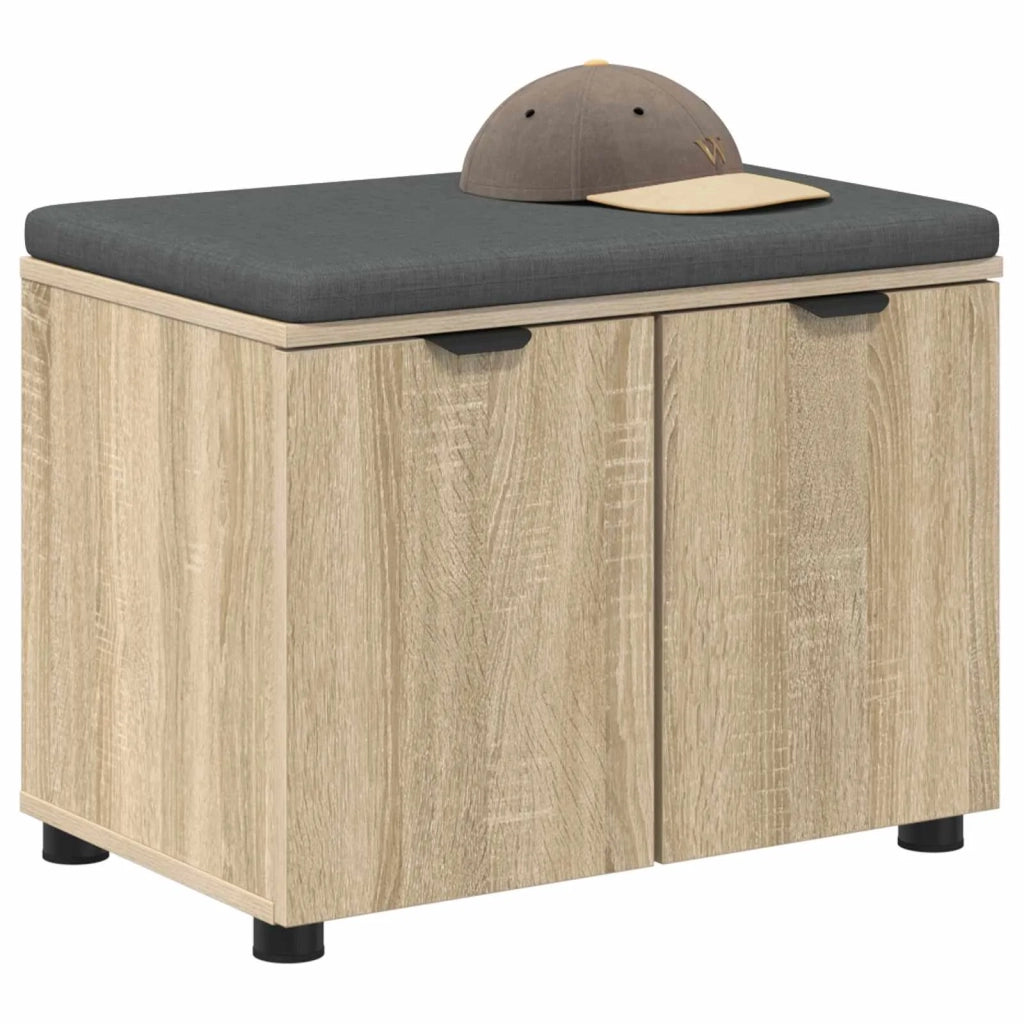 Panca per ingresso con cuscino Rovere Sonoma 60 x 38 x 46 cm 891474