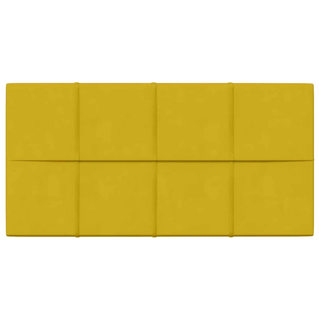 Testiera da Parete 12 pcs Giallo 60 x 30 cm Velluto 42046525
