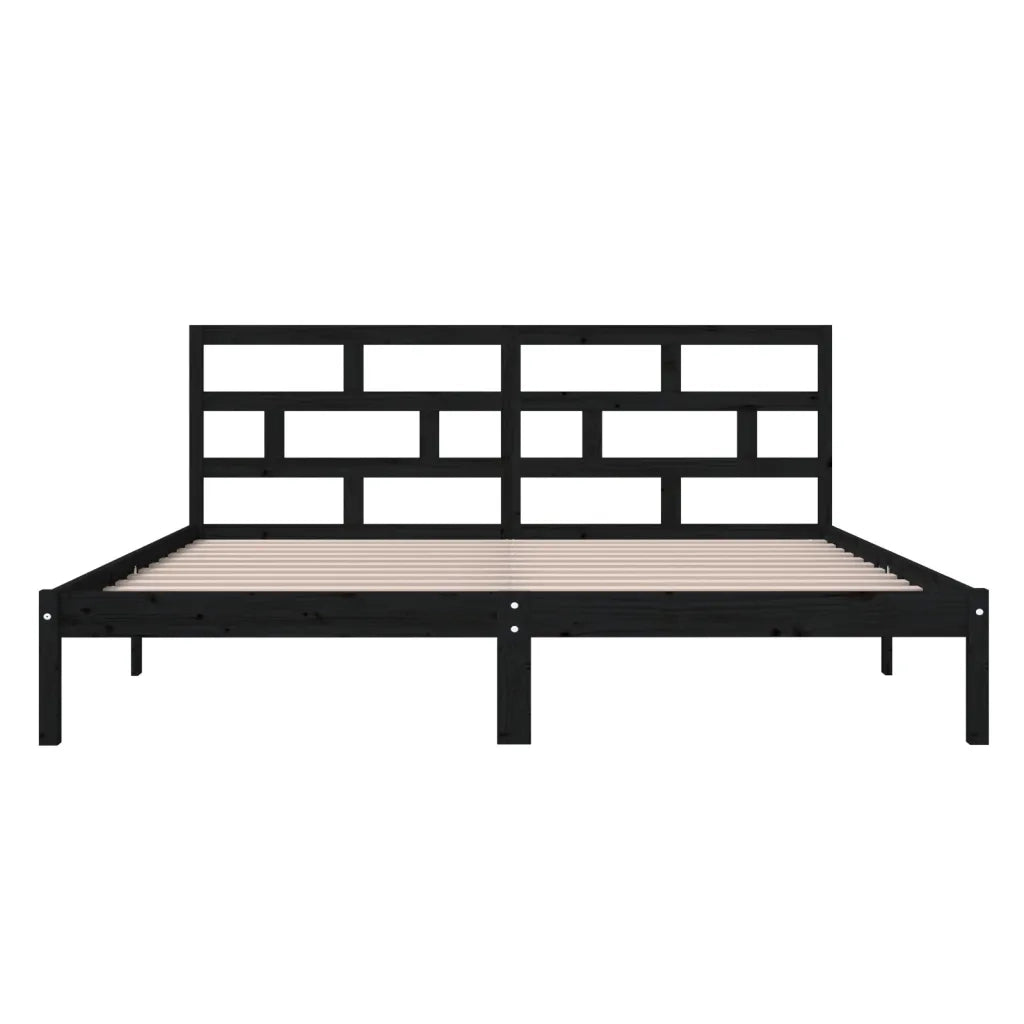 Giroletto Nero in Legno Massello di Pino 140x190 cm 3101202