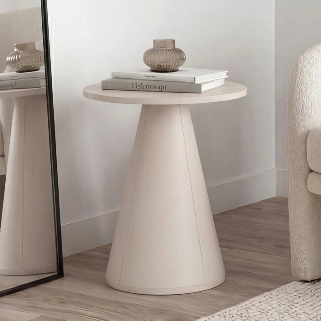 IDMarket - Set di 2 tavolini rotondi, tavolini da salotto, comodini ELEONORE da 40 cm in metallo beige