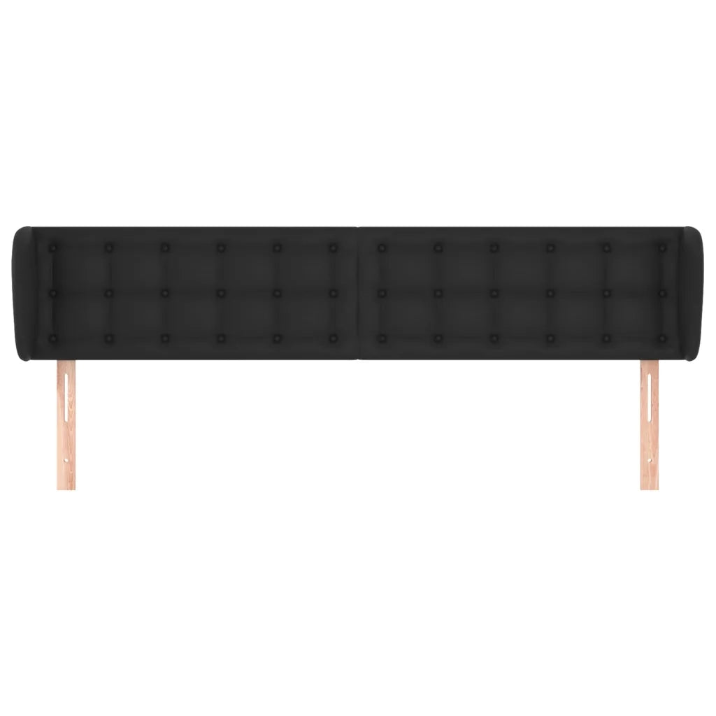 Testiera ad Orecchio Nera 203x23x78/88 cm in Similpelle