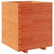 Fioriera rialzata per piante fiori terrazza giardino finitura a cera 60 x 60 x 72,5 cm legno di pino massiccio marrone 02_0038478
